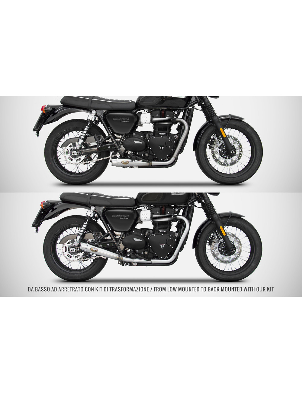 Trasformazione Scarico Arretrato Triumph Bonneville T100 2017-2020