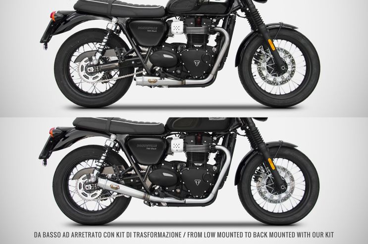 Trasformazione in Scarico Arretrato Triumph Bonneville T120 16-20