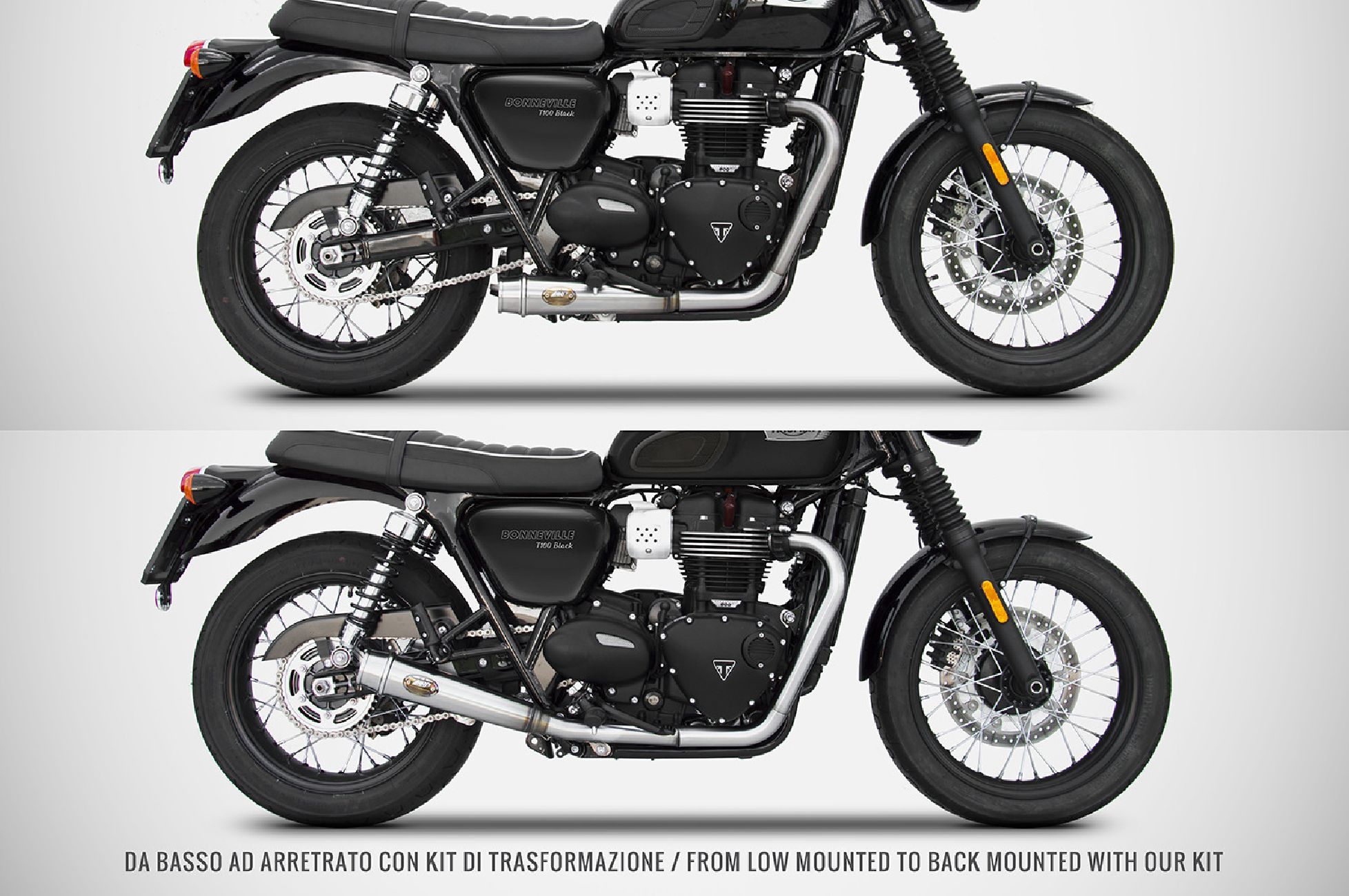 Conversion into Rear Exhaust Triumph Bonneville T100 17-20