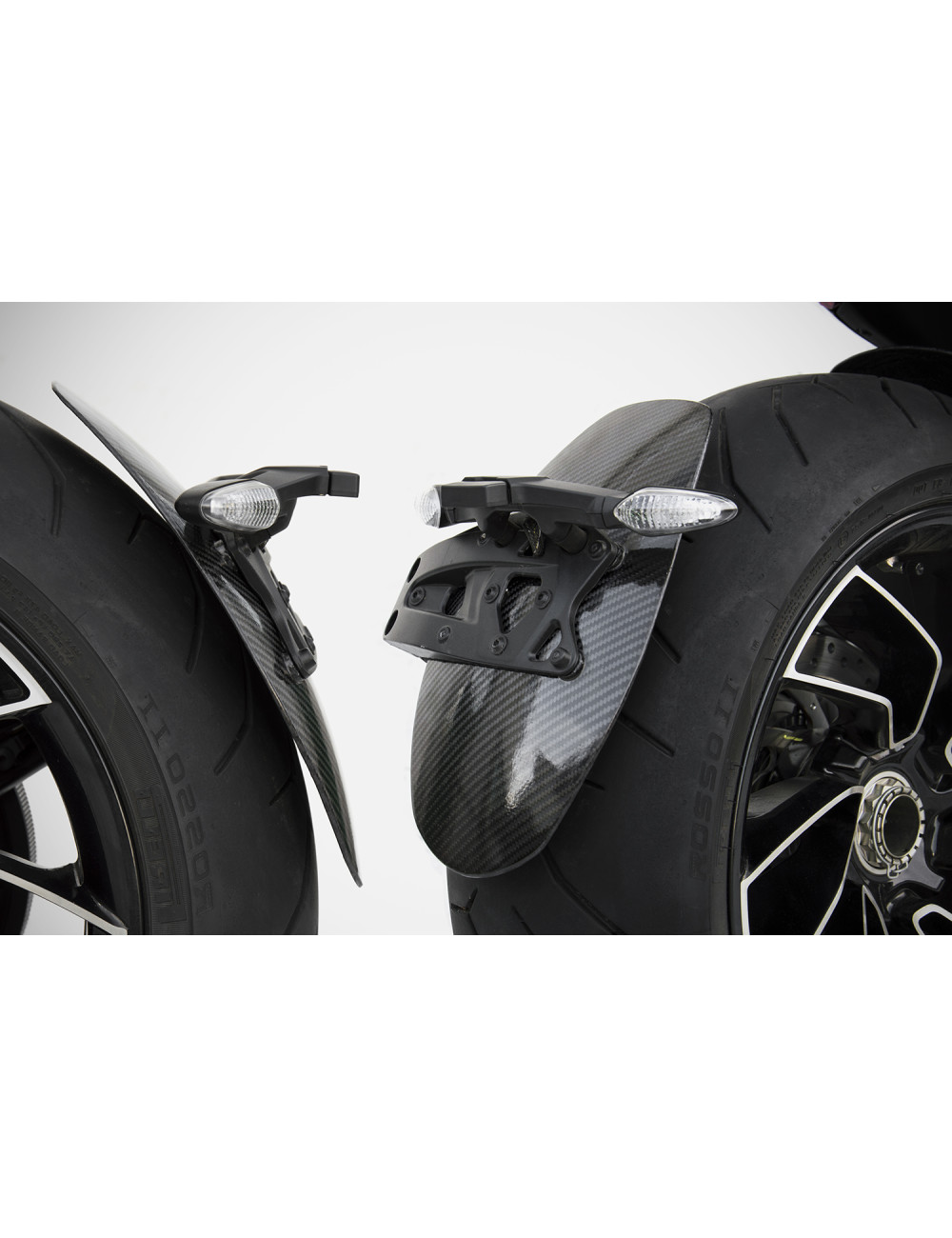 XDIAVEL 16-20 Porta Targa in Carbonio Kit 2-1-2 Inox Zard