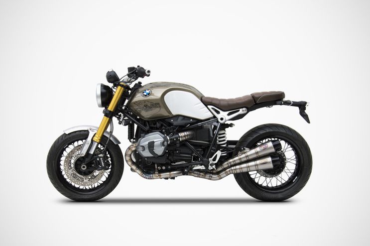 BMW R nine T exhaust OVERLAPPED 17-20 ZARD in Titanium