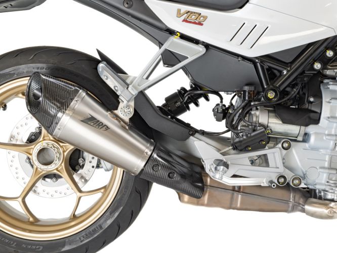 Moto Guzzi V100 Mandello 2023 Slip-On Titanium Homologated Exhaust