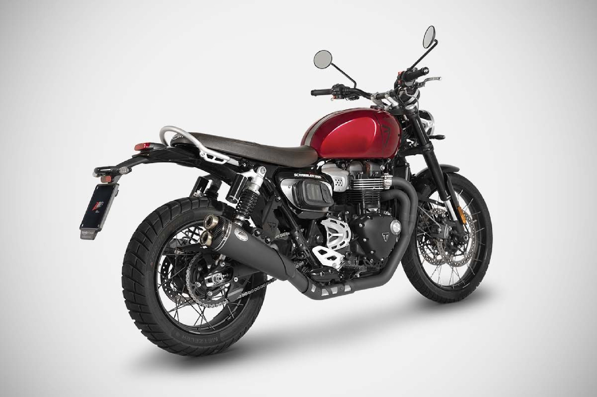 Triumph Scrambler 1200 sistema di scarico completo acciaio inox racing 24 26 - Zard