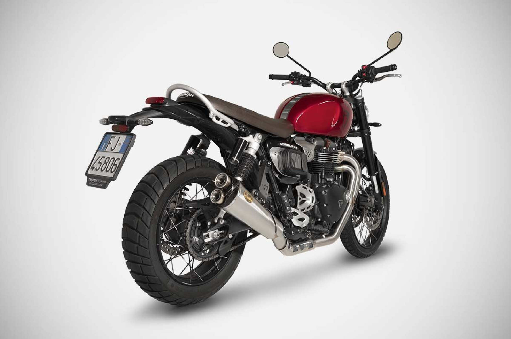 Triumph Scrambler 1200 sistema di scarico completo acciaio inox racing 2024-2026
