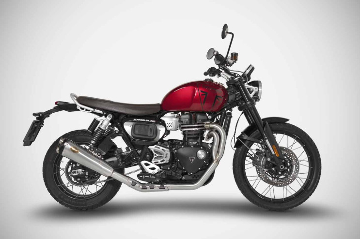 Triumph Scrambler 1200 sistema di scarico completo acciaio inox racing (2024-2026) - Zard