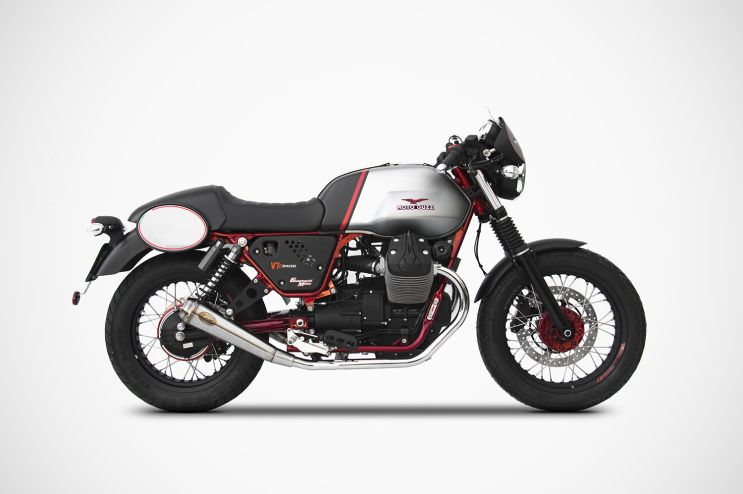 Moto Guzzi V7 II Racer 15-17 Slip-On Racer Silenziatori Inox Racing