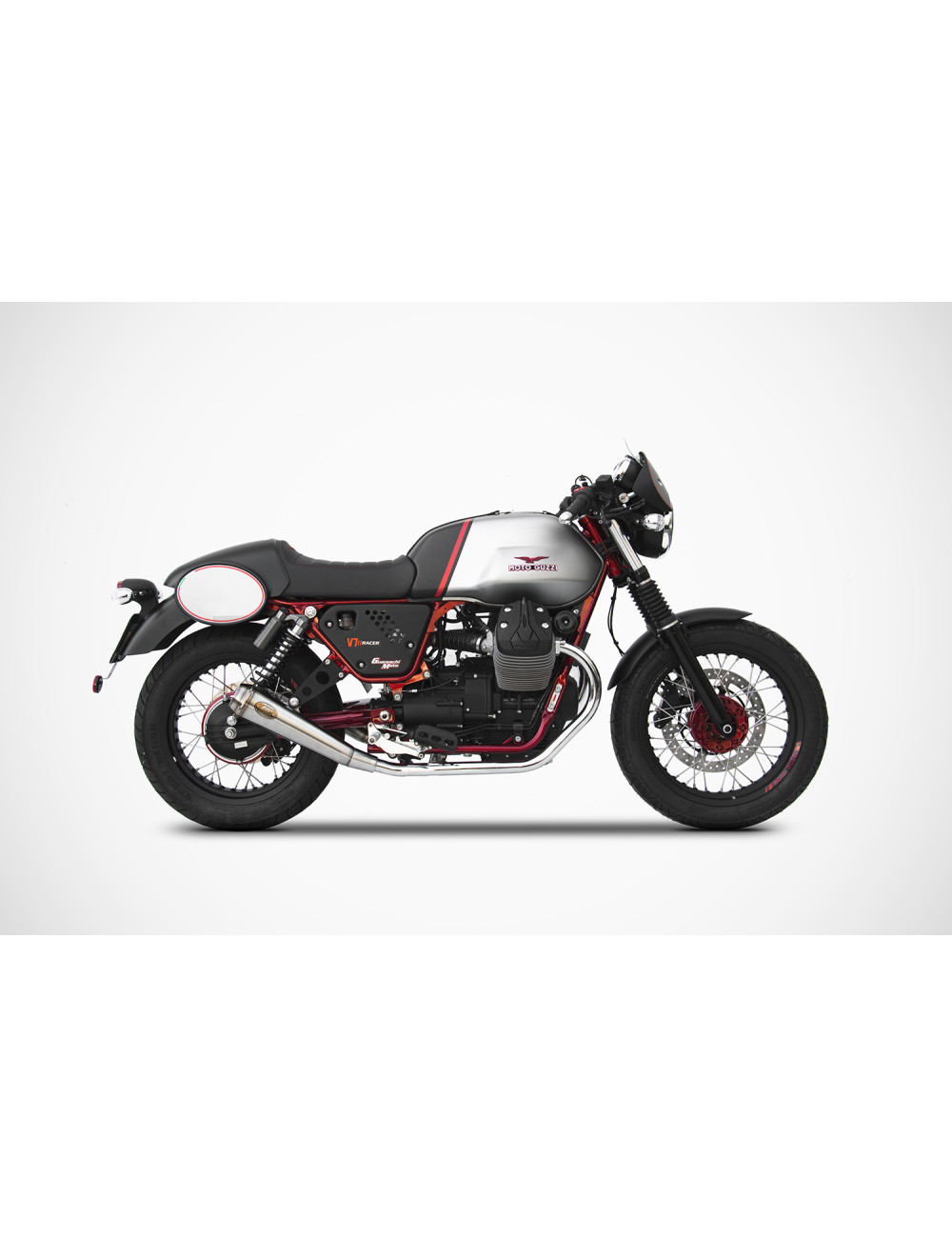 Moto Guzzi V7 II Racer 15-17 Slip-On Racer Silenziatori Inox Racing