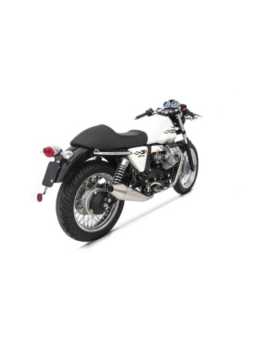 Moto Guzzi V7 Cafe Racer 09-12 Conical Stainless Steel Racing Silencers