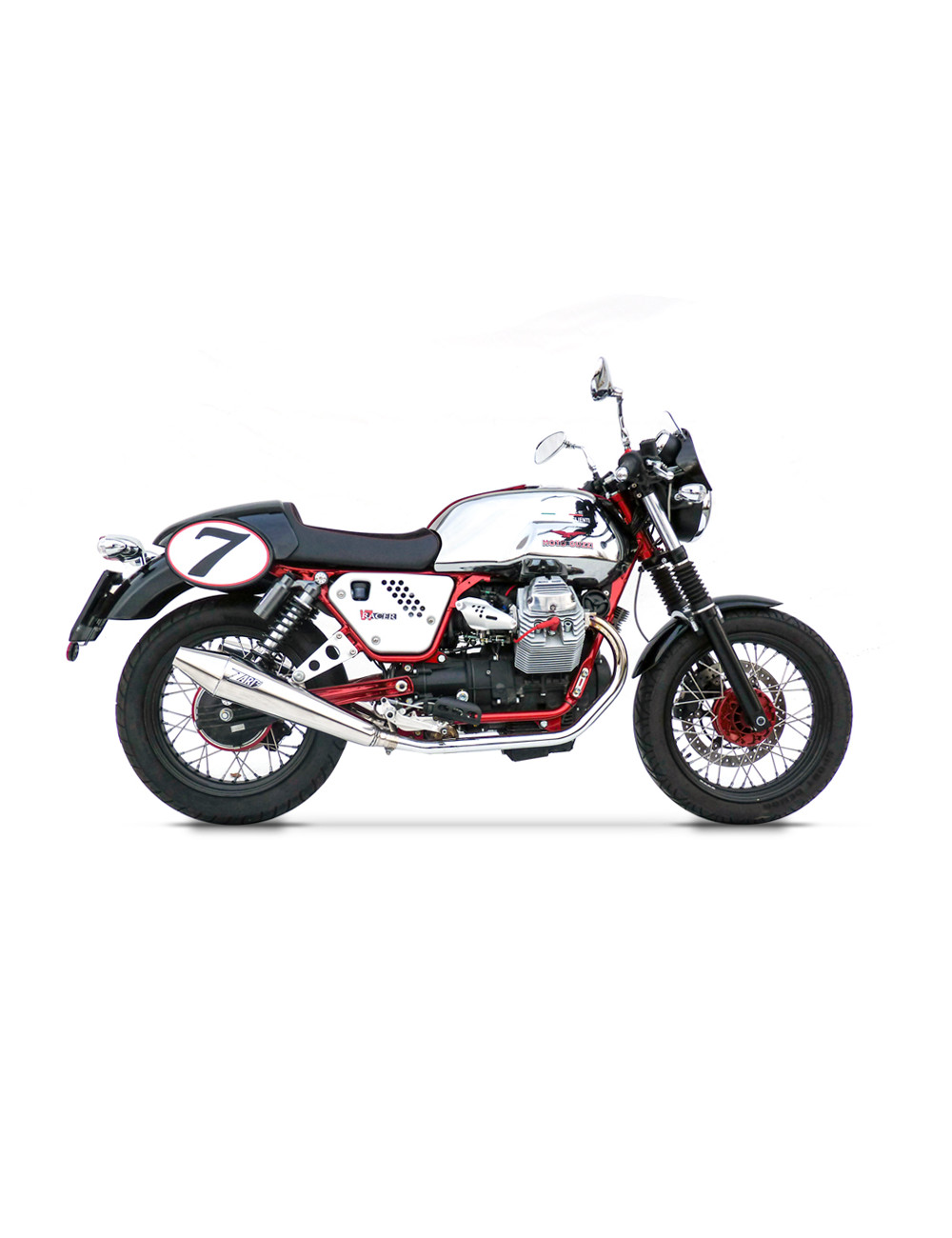 Moto Guzzi V7 Cafe Racer 09-12 Slip-On Conico Silenziatori Inox Racing