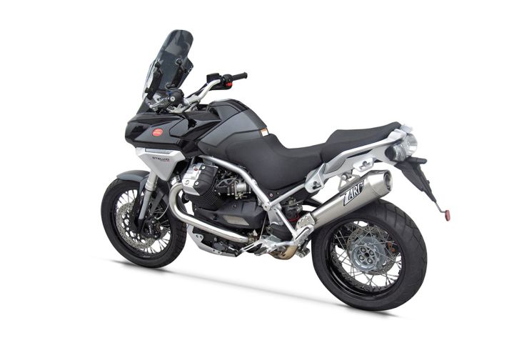 Moto Guzzi Stelvio 11-16 Slip-On Conical Approved or Racing Stainless Steel Silencer
