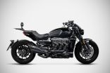 Triumph Rocket 3 Storm 24-25 SLIP-ON KIT Racing Silenziatore in Acciaio Inox Aisi 304 Nero Cerakote Zard