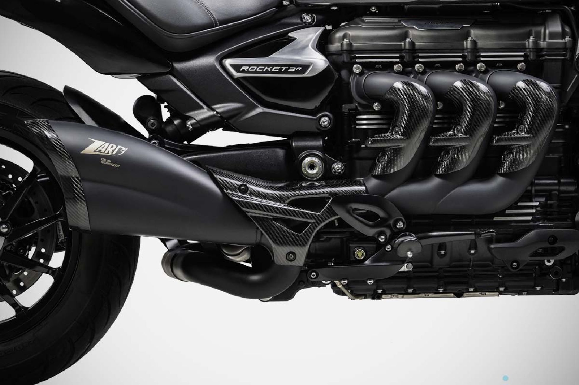 Triumph Rocket 3 Storm 24-25 SLIP-ON  Racing Silenziatore in Acciaio Inox Aisi 304 Nero Cerakote Zard