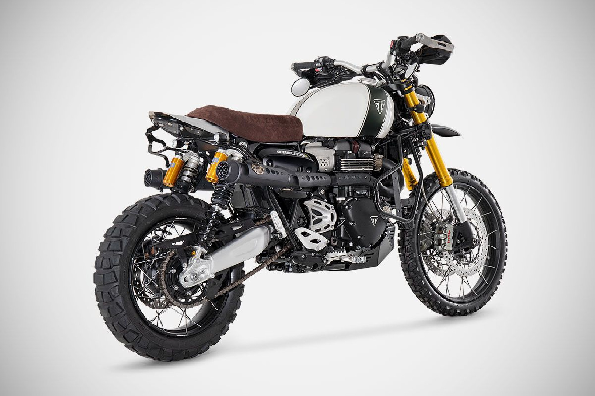 Triumph Scrambler 1200 full exhaust system stainless steel racing full kit 2024-2026