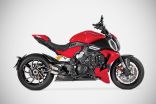 DIAVEL V4 Exhaust 2023 - 2024 SLIP-ON KIT FULL RACING ZARD AISI 304 stainless steel carbon fiber