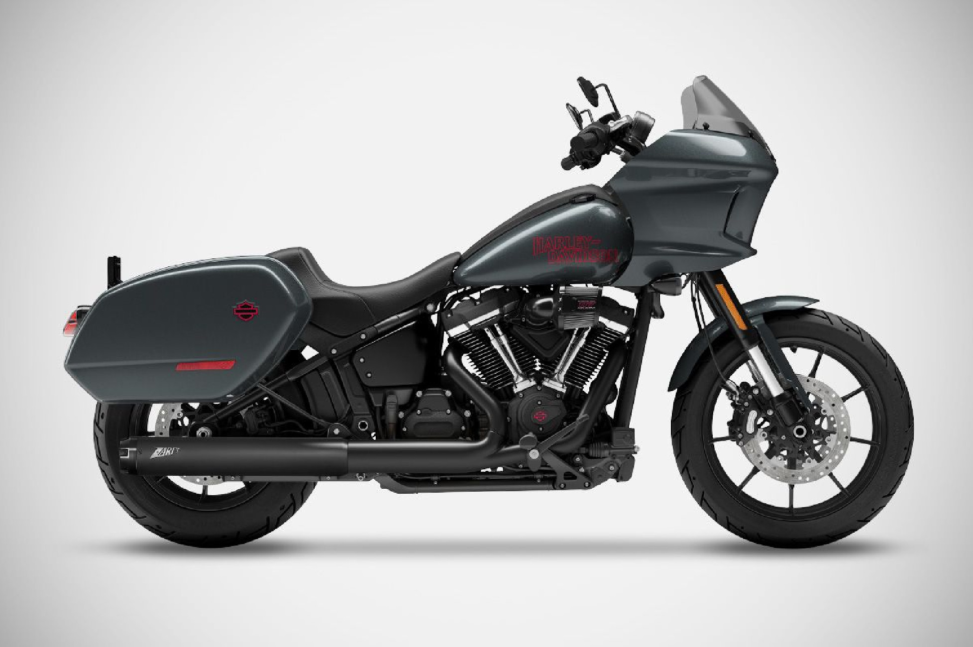 Harley-Davidson Low Rider ST - 25-26 slip-on exhaust AISI 304 Stainless Steel Black Cerakote Homologated E5+ Street Legal Zard