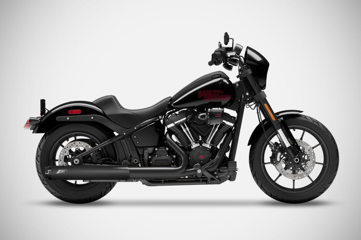 Harley-Davidson Low Rider S - 25-26 slip-on exhaust AISI 304 Stainless Steel Black Cerakote Homologated E5+ Street Legal Zard
