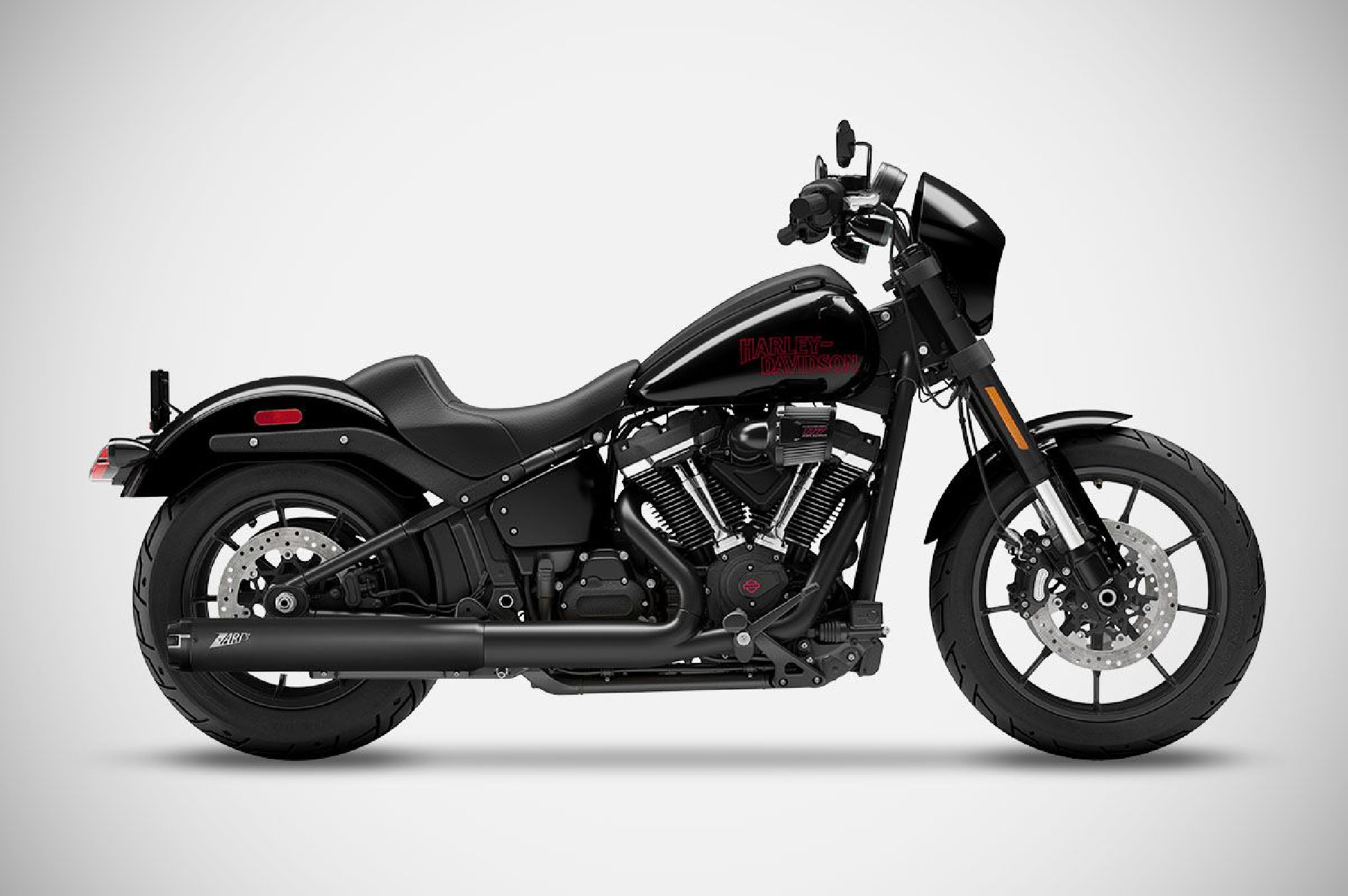 Harley-Davidson Low Rider S - 25-26 slip-on exhaust AISI 304 Stainless Steel Black Cerakote Homologated E5+ Street Legal Zard