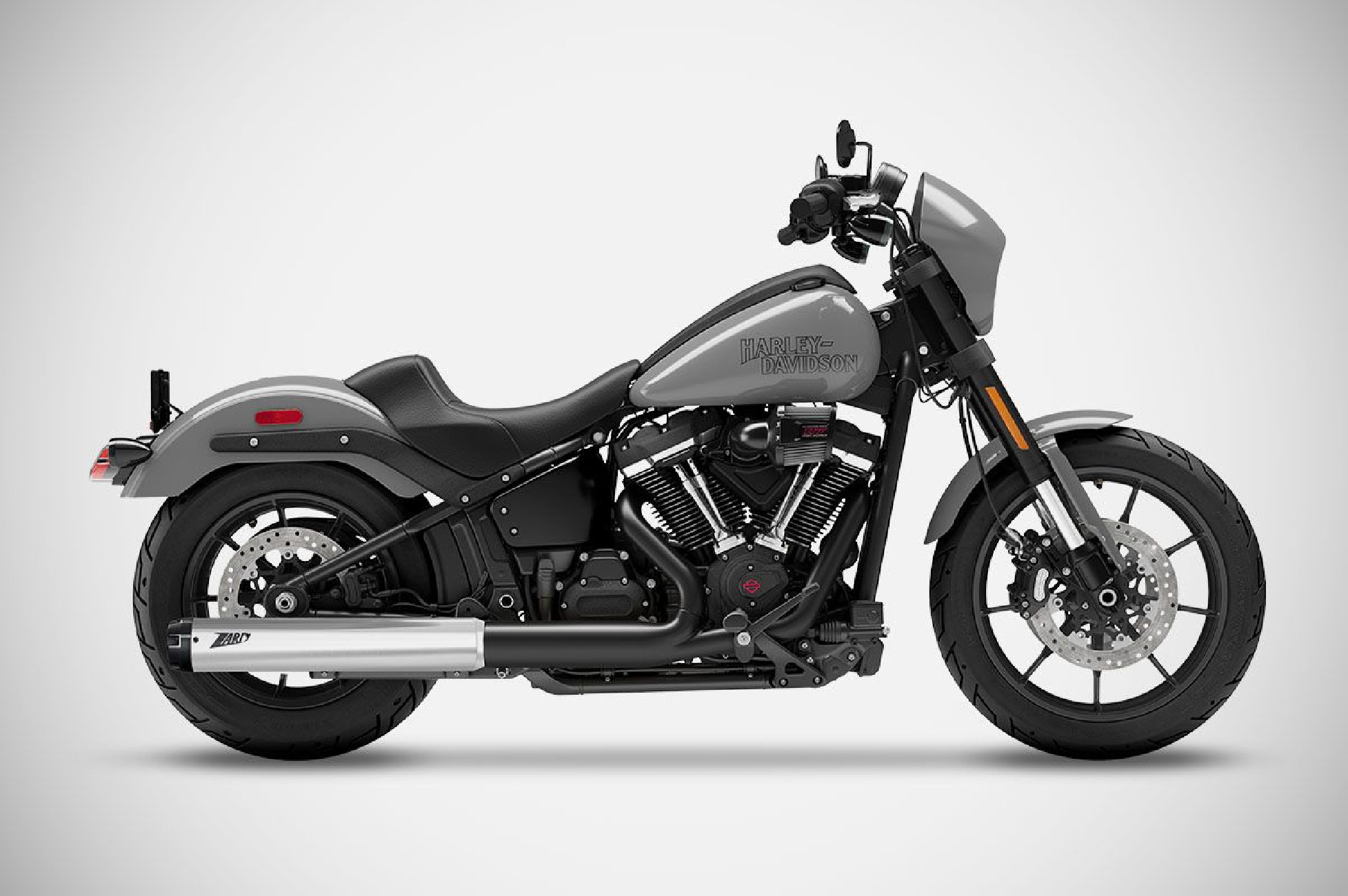 Harley-Davidson Low Rider S - 25-26 slip-on exhaust AISI 304 Stainless Steel Polished Homologated E5+ Street Legal Zard