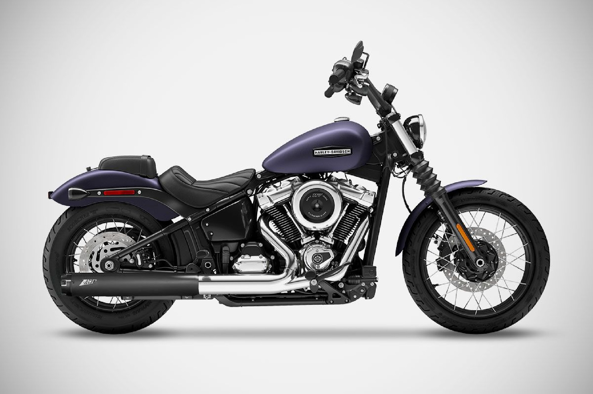 Harley-Davidson Street Bob - 25-26 sistema di scarico silenziatore slip-on acciaio inox AISI 304 Lucidato Zard omologato E5+