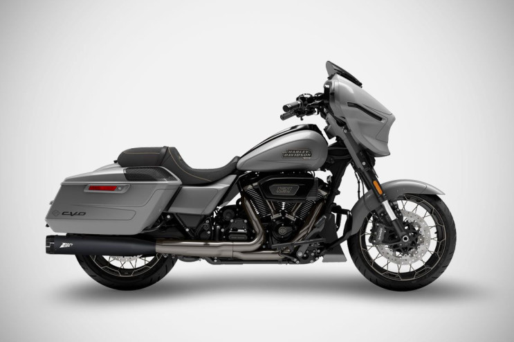 CVO STREET GLIDE Slip-Ons 4.5 Inches 25-26 Stainless steel Harley-Davidson Zard BLACK