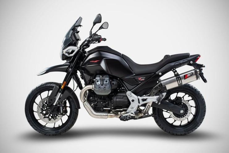 Moto Guzzi V85 TT 25-26 Slip-On Silencer Stainless Steel Titanium Racing Euro 5 plus Zard