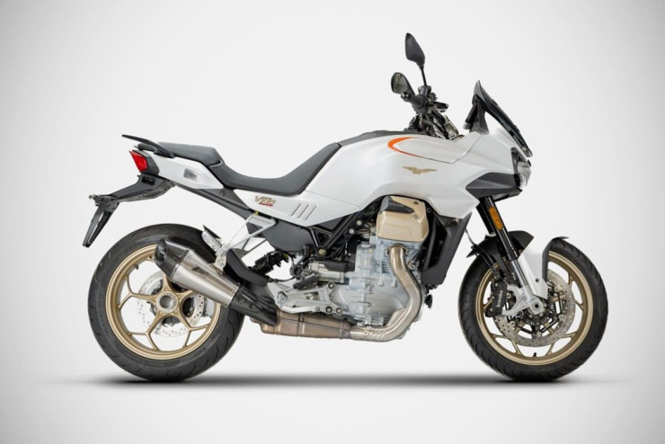 Moto Guzzi V100 Mandello 2022 2024 Slip-On Scarico in Titanio Racing Omologato