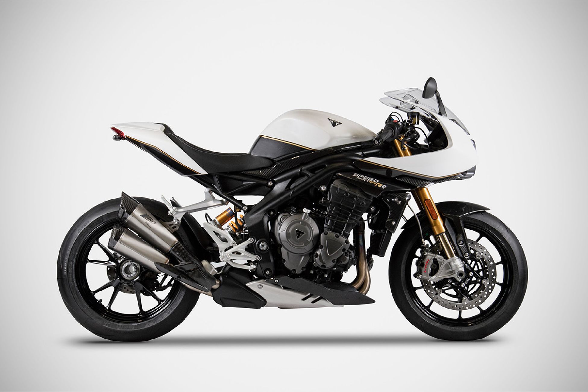 Speed ​​Triple Exhaust 1200 rs Triumph RS/RR Link Pipe Stainless Steel